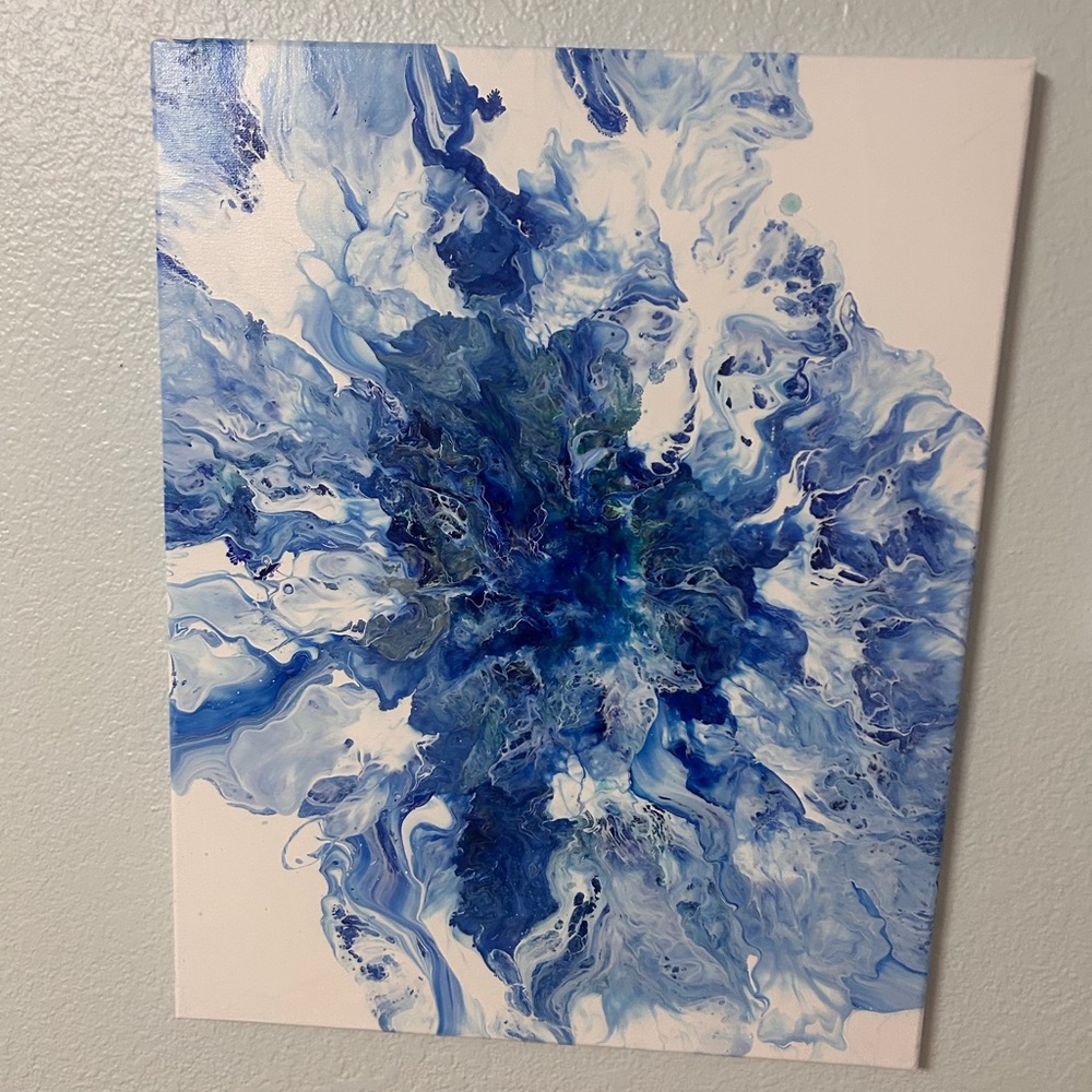 Source Unknown Blue Abstract Art Painting